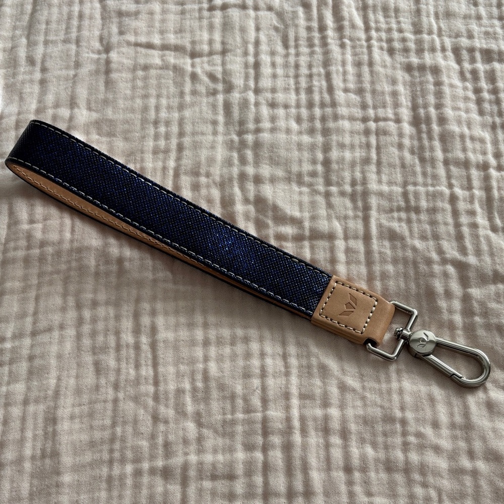 Consuela Blue and Tan Wristlet Strap